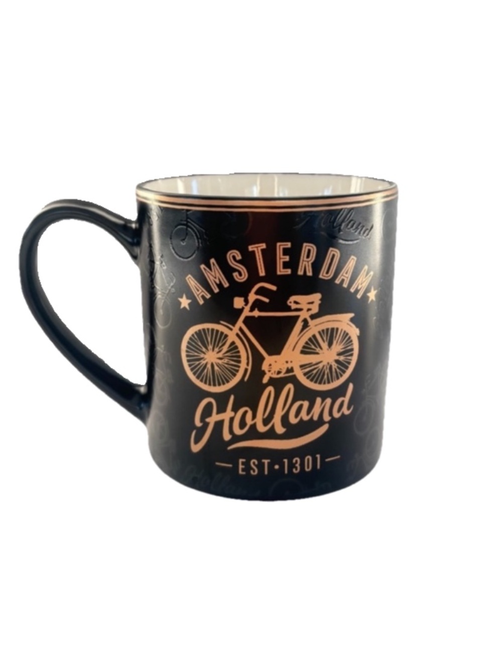 Amsterdam Black and Gold Coffee Mug
